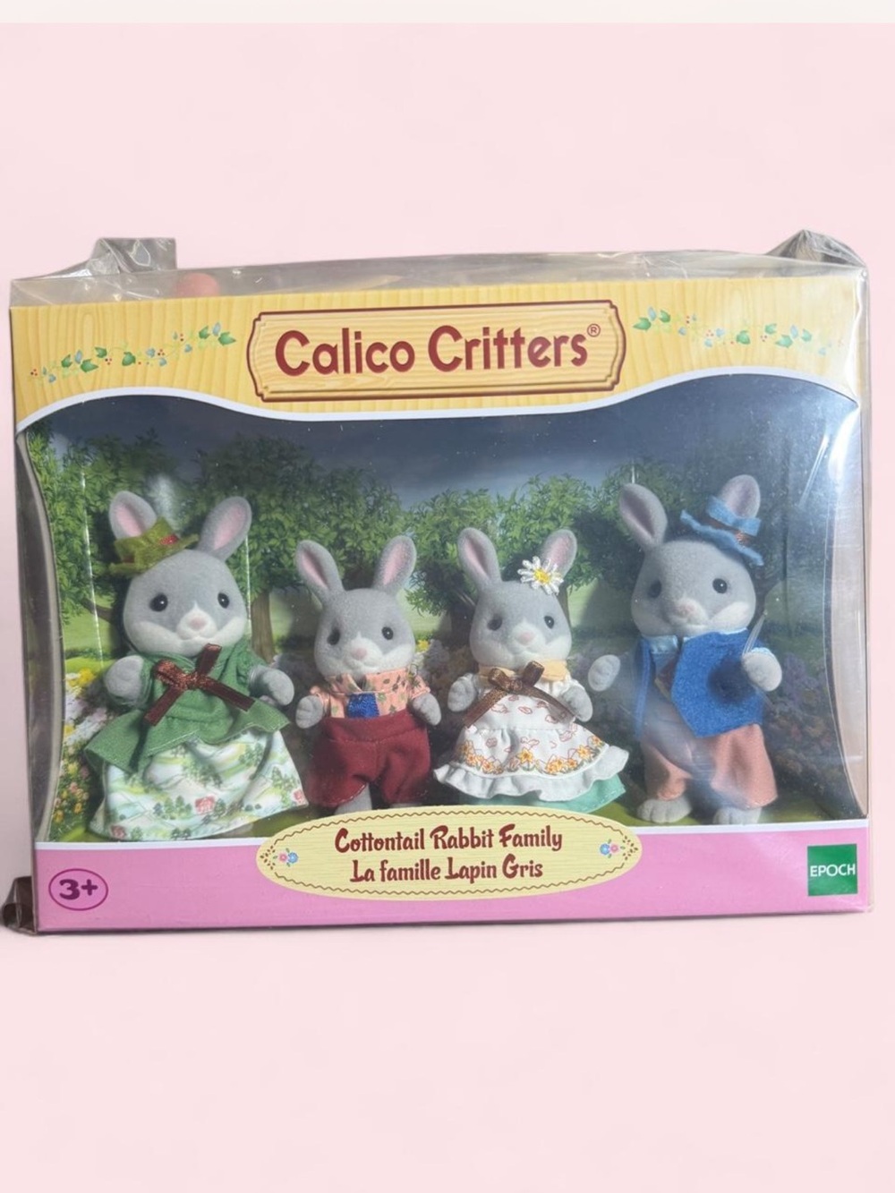 Cottontail Rabbit Family - Grey Plush Figure Set